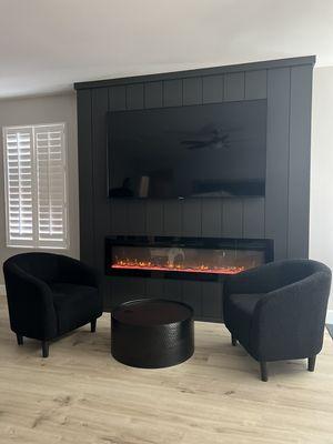 Very popular right now Fireplace accent walls!!