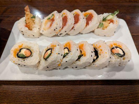 Sushi rolls with soy paper