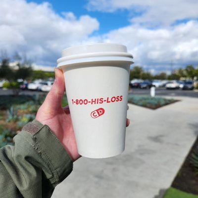 BS latte, half-sweet, decaf, almond milk. $7 good, debate. no coffee yet, afternoon pick me up, who cares the $, cup on point, good - YES)