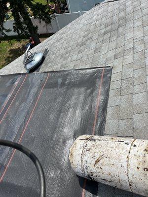 Was shingles kept getting a leak so was changed to rubber