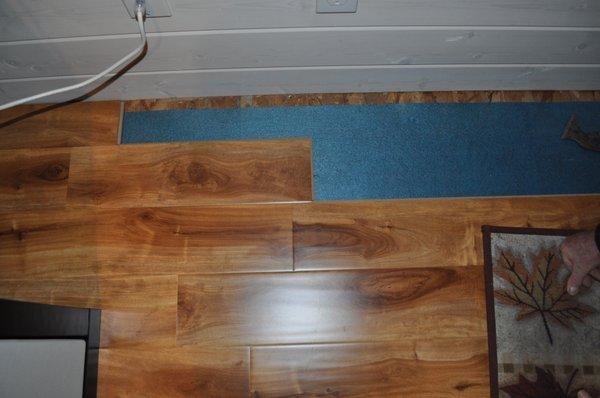 Blue underlayment shortage all along walls