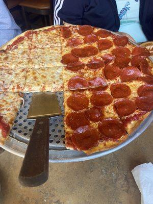 1/2 Cheese 1/2 Pepperoni-  7/10