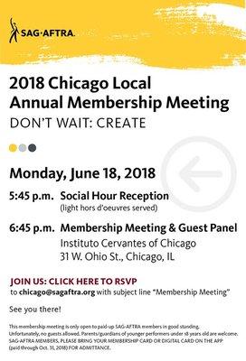 Institute: 2018 Chicago SAG Membership Meeting