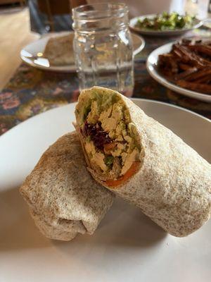 Vegan egg salad on a BIG plate