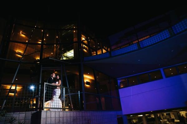 outdoor evening photo facing the main building. PC|| Full Spectrum Photography