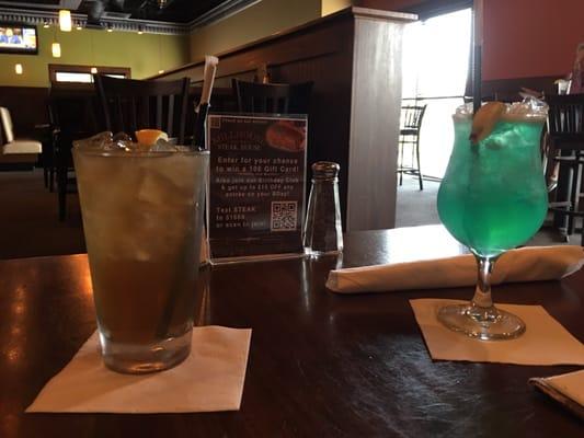 Blue sky margarita and a Long Island iced tea :)