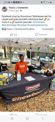 Chewbees at tallahassee downtown market on Saturdays!