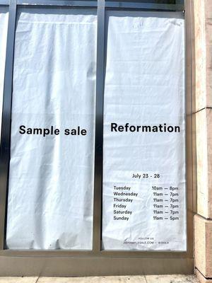 Reformation sample sale