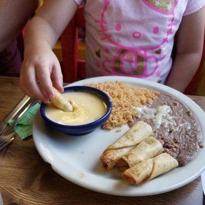 Kids meal of beef flautas