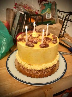 Praline Cake with buttercream frosting!