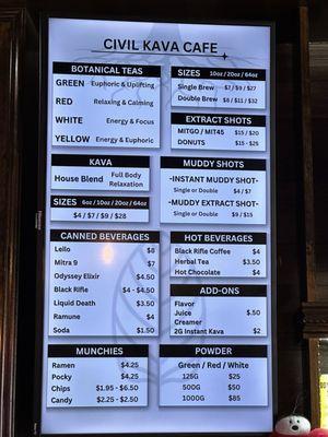 Menu & Pricing