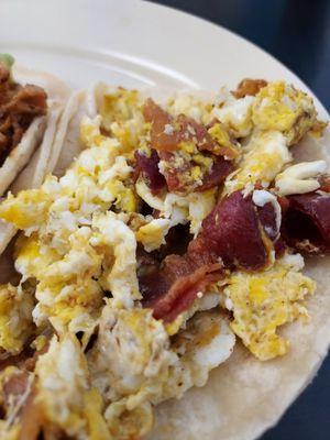 Bacon and egg taco