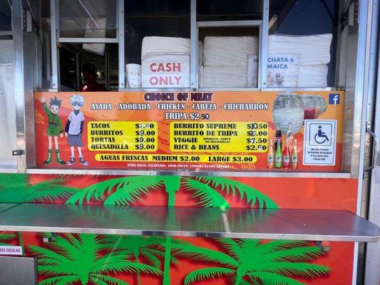 Menu (CASH ONLY)