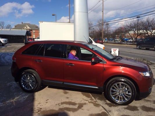 My Mom riding shotgun picking up her new vehicle . Thanks Toby !