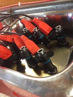 Each Fuel Injector receives a 30 minute Sonic Bath