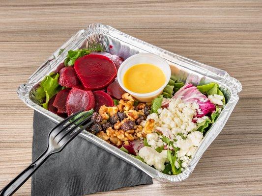 Beet feta salad with walnuts