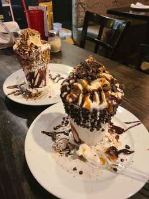 The left is Kane's cookie shake. The right is VJ's oreo overload.