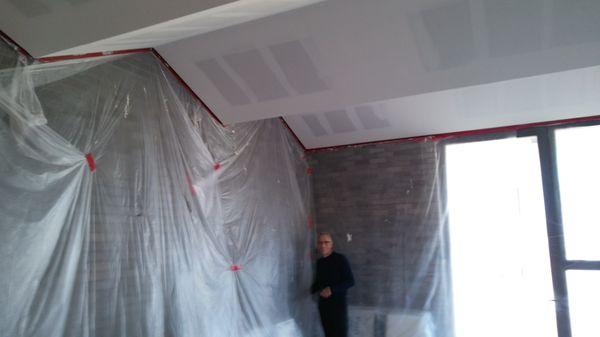 Homeowner with finished ceiling