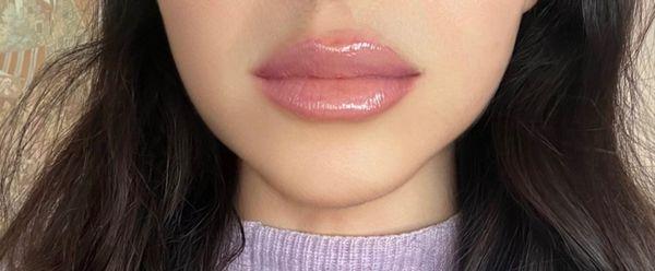 One week, nude lip gloss