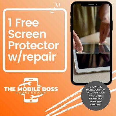 Get a free screen protector with any repair!