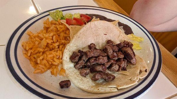 Kids steak taco