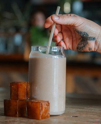 Funky Monkey with Cold Brew Cubes is a crowd favorite