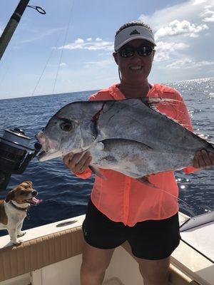 Megan Waltz with a big African Pompano!