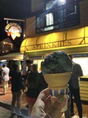 Single scoop of Cookie Monster