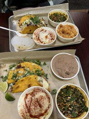 Two queso taco platters