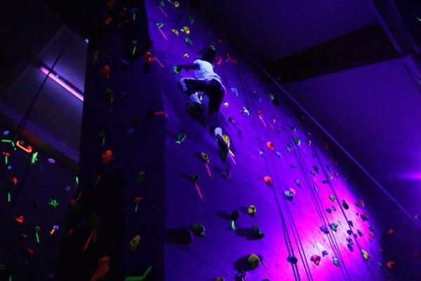 Black Light Rock Climbing!