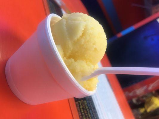 Passion fruit Italian ice. It was very refreshing, great for summertime.