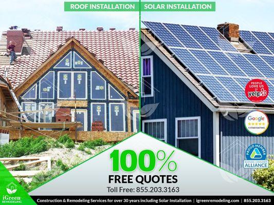 Dallas Solar Panel Installation & Roof Installation in Dallas, TX - iGreen Remodeling: 855.203.3163 - igreenremodeling.com - FREE Quote