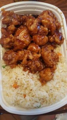 Orange chicken with fried rice