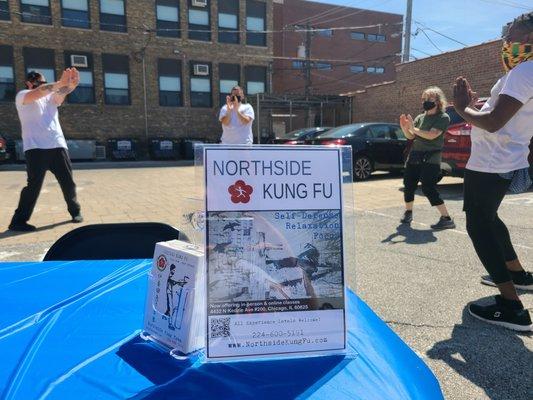 Demonstrating Kung Fu at the Albany Park Urban Market