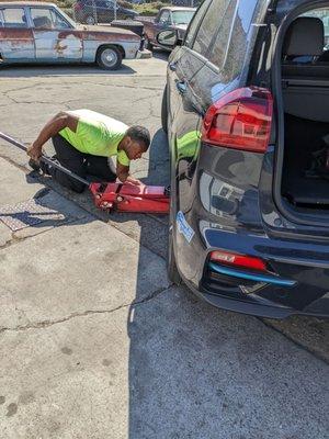 Melvin ( family owner) working on my car