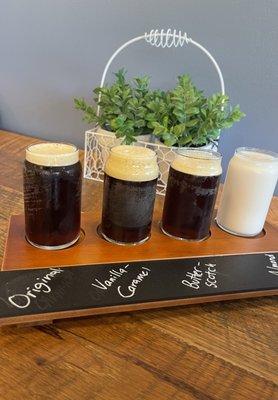 Flight of cold brews   Yummmmm