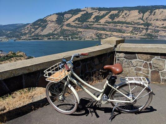 A Cruiser electric bike.  Very heavy with the battery but very easy to ride with the extra boost it provides.