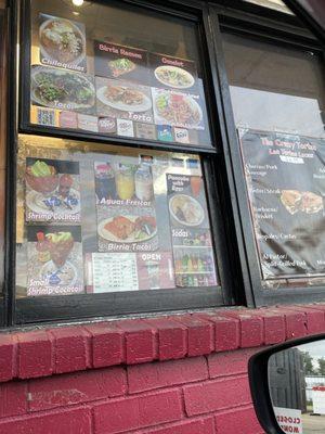 Drive thru menu