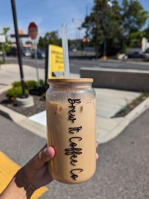 Iced quad white mocha and vanilla espresso