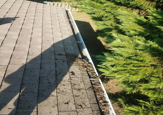 Gutter cleaning in Woodstock Ga. See the difference.