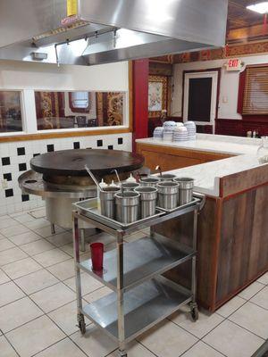 Mongolian Grill and sauce station