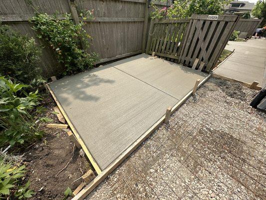 New concrete pad