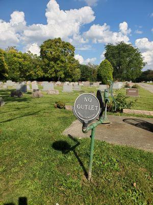 Appropriate sign for a cemetary.