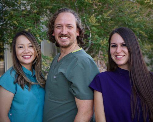 The joint owners and providers of Inspirada Pediatrics, Dr. Cynthia Chase, MD, Dr. Chuck Hutchings, DO, and Allie MacAdams, PAC