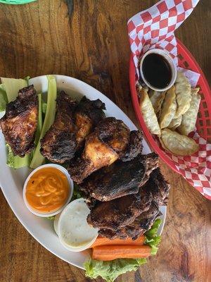 Applewood Smoked Wings & Pot Stickers