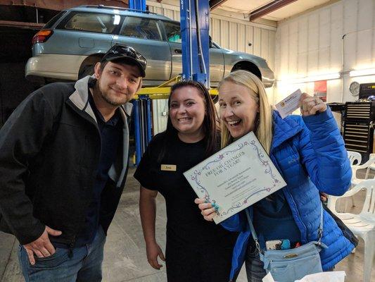 Antonelli's Advanced Automotive Free Oil Changes for a Year Winner!! Join us next year for our annual Ladies Night Out