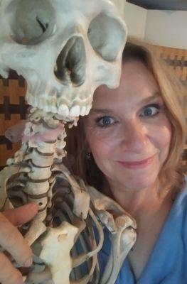 Me with my Educational Skeleton, "Dead Earnest."