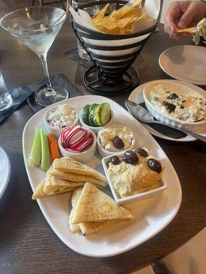 Mediterranean appetizer and spinach dip