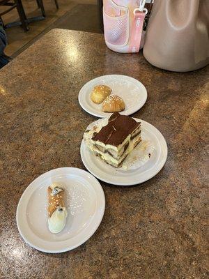 Cannoli, tiramisu, random cookies