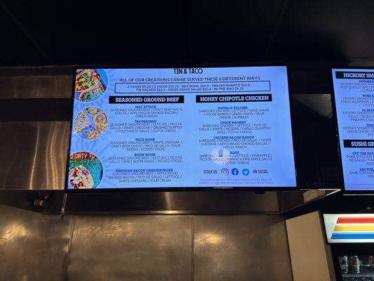 Taco menu